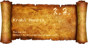 Krahl Henrik névjegykártya